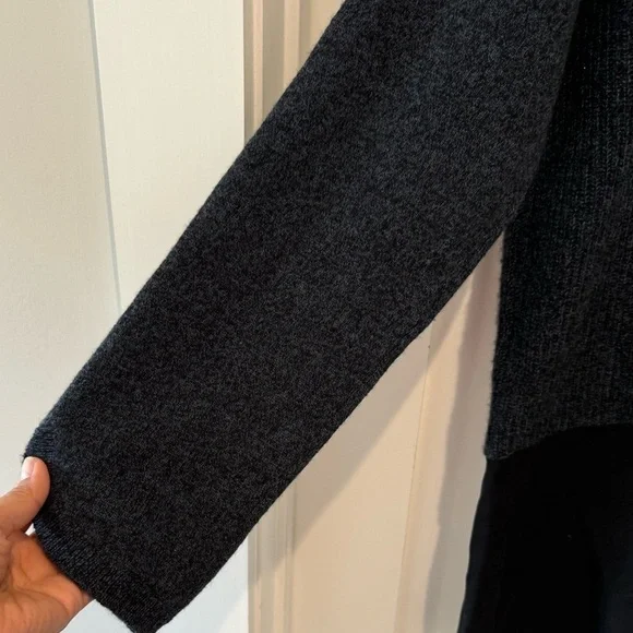Quinn Cashmere Long Sleeve Sweater size Large L gray 60% cashmere 40%wool K - Picture 7 of 9